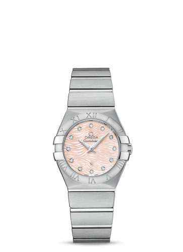 Omega Constellation Quartz 27 Brushed Stainless Steel / Pink / MOP